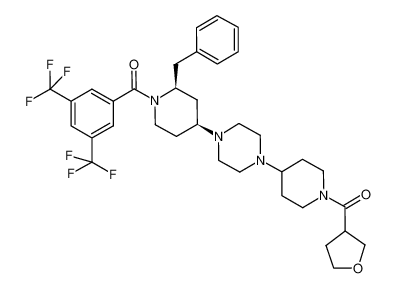 (4-(4-((2S,4S)-2-benzyl-1-(3,5-bis(trifluoromethyl)benzoyl)piperidin-4-yl)piperazin-1-yl)piperidin-1-yl)(tetrahydrofuran-3-yl)methanone_681291-59-8