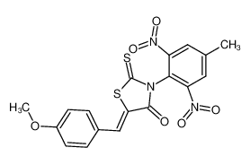 5-(4-methoxy-benzylidene)-3-(4-methyl-2,6-dinitro-phenyl)-2-thioxo-thiazolidin-4-one_68142-34-7