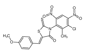 3-(3-chloro-2-methyl-4,6-dinitro-phenyl)-5-(4-methoxy-benzylidene)-2-thioxo-thiazolidin-4-one_68142-40-5