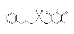 rel-1-(((1R,3R)-3-((benzyloxy)methyl)-2,2-difluorocyclopropyl)methyl)-5-fluoropyrimidine-2,4(1H,3H)-dione_681430-13-7