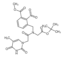 3-({tert-butoxycarbonylmethyl-[2-(5-methyl-2,4-dioxo-3,4-dihydro-2H-pyrimidin-1-yl)-acetyl]-amino}-methyl)-2-nitro-benzoic acid methyl ester_681430-74-0
