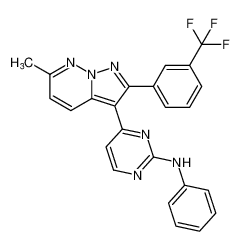 4-(6-methyl-2-(3-(trifluoromethyl)phenyl)pyrazolo[1,5-b]pyridazin-3-yl)-N-phenylpyrimidin-2-amine_681432-78-0