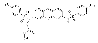 methyl N-((4-methylphenyl)sulfonyl)-N-(6-(((4-methylphenyl)sulfonyl)amino)acridin-3-yl)glycinate (en)Glycine, N-[(4-methylphenyl)sulfonyl]-N-[6-[[(4-methylphenyl)sulfonyl]amino]-3-acridinyl]-, methyl ester (en)_681458-97-9