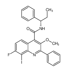 (S)-7-fluoro-8-iodo-3-methoxy-2-phenyl-N-(1-phenylpropyl)quinoline-4-carboxamide_681478-78-4