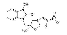 1-methyl-3-((2-methyl-6-nitro-2,3-dihydroimidazo[2,1-b]oxazol-2-yl)methyl)-1,3-dihydro-2H-benzo[d]imidazol-2-one_681495-96-5