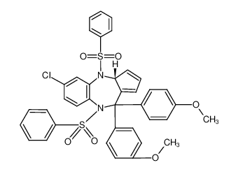 4,9-bis-benzenesulfonyl-6-chloro-10,10-bis-(4-methoxy-phenyl)-3a,4,9,10-tetrahydro-benzo[b]cyclopenta[e][1,4]diazepine_68150-67-4