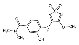3-hydroxy-4-((4-methoxy-1,1-dioxido-1,2,5-thiadiazol-3-yl)amino)-N,N-dimethylbenzamide_681509-73-9