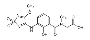 N-(2-hydroxy-3-((4-methoxy-1,1-dioxido-1,2,5-thiadiazol-3-yl)amino)benzoyl)-N-methylglycine_681510-28-1