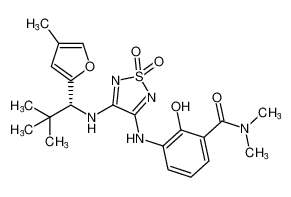 (R)-3-((4-((2,2-dimethyl-1-(4-methylfuran-2-yl)propyl)amino)-1,1-dioxido-1,2,5-thiadiazol-3-yl)amino)-2-hydroxy-N,N-dimethylbenzamide_681511-45-5