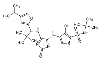 N-(tert-butyl)-3-hydroxy-4-((4-(((R)-1-(4-isopropylfuran-2-yl)-2,2-dimethylpropyl)amino)-1-oxido-1,2,5-thiadiazol-3-yl)amino)thiophene-2-sulfonamide_681513-31-5
