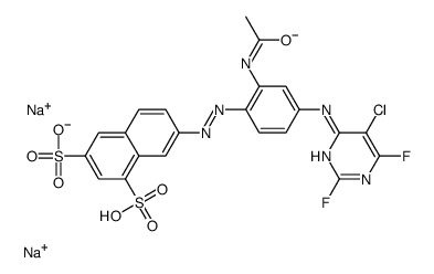 disodium,7-[[2-acetamido-4-[(5-chloro-2,6-difluoropyrimidin-4-yl)amino]phenyl]diazenyl]naphthalene-1,3-disulfonate_68155-62-4