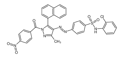 4-[4-(2-chloro-phenylsulfamoyl)-phenylazo]-3-methyl-5-naphthalen-1-yl-1-(4-nitro-benzoyl)-1H-pyrazole_68174-18-5