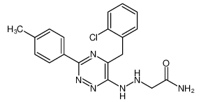 2-(2-(5-(2-chlorobenzyl)-3-(p-tolyl)-1,2,4-triazin-6-yl)hydrazineyl)acetamide_681799-66-6