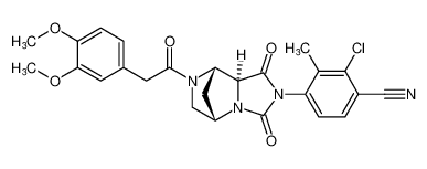 2-chloro-4-((5S,8S,8aS)-7-(2-(3,4-dimethoxyphenyl)acetyl)-1,3-dioxohexahydro-5,8-methanoimidazo[1,5-a]pyrazin-2(3H)-yl)-3-methylbenzonitrile_681805-09-4