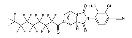 2-chloro-4-((5S,8S,8aS)-1,3-dioxo-7-(2,2,3,3,4,4,5,5,6,6,7,7,8,8,8-pentadecafluorooctanoyl)hexahydro-5,8-methanoimidazo[1,5-a]pyrazin-2(3H)-yl)-3-methylbenzonitrile_681805-13-0