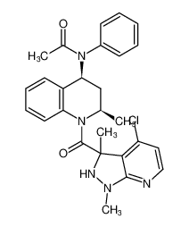 rel-N-((2R,4S)-1-(4-chloro-1,3-dimethyl-2,3-dihydro-1H-pyrazolo[3,4-b]pyridine-3-carbonyl)-2-methyl-1,2,3,4-tetrahydroquinolin-4-yl)-N-phenylacetamide_681828-57-9