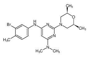 rel-N4-(3-bromo-4-methylphenyl)-2-((2R,6S)-2,6-dimethylmorpholino)-N6,N6-dimethylpyrimidine-4,6-diamine_681836-76-0