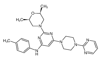 2-(cis-2,6-dimethylmorpholinyl)-N-(4-methylphenyl)-6-[4-(2-pyrimidinyl)-1-piperazinyl]-4-pyrimidinamine_681837-35-4