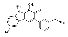 3-(3-(aminomethyl)phenyl)-1,6,9-trimethyl-1,9-dihydro-2H-pyrido[2,3-b]indol-2-one_681859-86-9