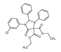 1-(3-chloro-phenyl)-5-oxo-2,3-diphenyl-imidazolidine-4,4-dicarboxylic acid diethyl ester_68195-90-4