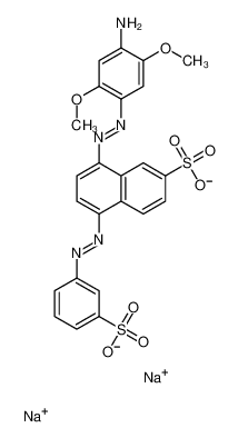disodium,8-[(4-amino-2,5-dimethoxyphenyl)diazenyl]-5-[(3-sulfonatophenyl)diazenyl]naphthalene-2-sulfonate_68214-02-8