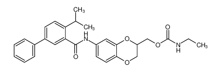(7-(4-isopropyl-[1,1'-biphenyl]-3-carboxamido)-2,3-dihydrobenzo[b][1,4]dioxin-2-yl)methyl ethylcarbamate_682339-78-2