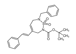 tert-butyl (E)-7-benzyl-4-styryl-6,7-dihydro-1,2,7-thiadiazepine-2(3H)-carboxylate 1,1-dioxide_682349-73-1