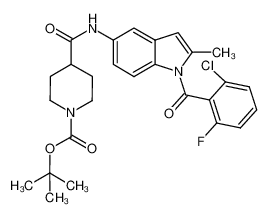 tert-butyl 4-((1-(2-chloro-6-fluorobenzoyl)-2-methyl-1H-indol-5-yl)carbamoyl)piperidine-1-carboxylate_682358-84-5