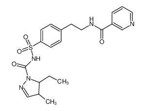 N-[4-(5-ethyl-4-methyl-4,5-dihydro-pyrazole-1-carbonylsulfamoyl)-phenethyl]-nicotinamide_68240-92-6