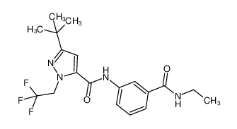 3-(tert-butyl)-N-(3-(ethylcarbamoyl)phenyl)-1-(2,2,2-trifluoroethyl)-1H-pyrazole-5-carboxamide_682752-23-4