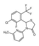 2-(3-chloro-2-fluoro-6-(trifluoromethyl)phenyl)-3-(6-methylpyridin-2-yl)thiazolidin-4-one_682755-09-5