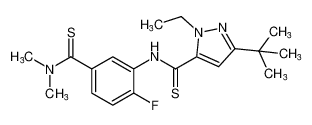 3-(tert-butyl)-N-(5-(dimethylcarbamothioyl)-2-fluorophenyl)-1-ethyl-1H-pyrazole-5-carbothioamide_682756-28-1