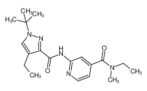 2-(1-(tert-butyl)-4-ethyl-1H-pyrazole-3-carboxamido)-N-ethyl-N-methylisonicotinamide_682756-40-7