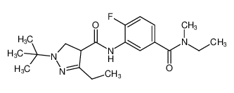 1-(tert-butyl)-3-ethyl-N-(5-(ethyl(methyl)carbamoyl)-2-fluorophenyl)-4,5-dihydro-1H-pyrazole-4-carboxamide_682757-22-8