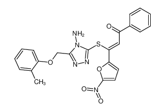 (Z)-3-(4-Amino-5-o-tolyloxymethyl-4H-[1,2,4]triazol-3-ylsulfanyl)-3-(5-nitro-furan-2-yl)-1-phenyl-propenone_682769-37-5