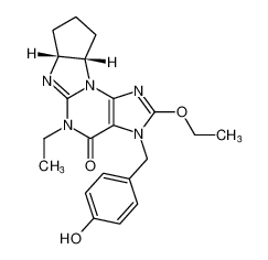 (6aR,9aS)-2-ethoxy-5-ethyl-3-(4-hydroxybenzyl)-5,6a,7,8,9,9a-hexahydrocyclopenta[4,5]imidazo[2,1-b]purin-4(3H)-one_682772-34-5