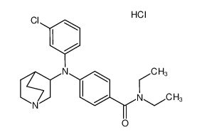 N,N-diethyl-4-[(3-chlorophenyl)-(1-azabicyclo[2.2.2]octan-3-yl)amino]benzamide hydrochloride [1:1]_682777-84-0