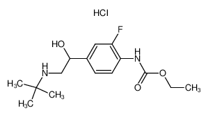 1-(4'-Ethoxycarbonylamino-3'-fluoro-phenyl)-2-tert. butylamino-ethanol hydrochloride_68285-07-4