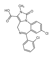 8-chloro-6-(2-chloro-phenyl)-2-methyl-1-oxo-2,4-dihydro-1H-benzo[f]imidazo[1,5-a][1,4]diazepine-3-carboxylic acid_68288-15-3