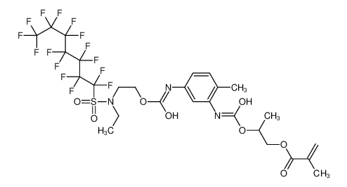 2-[[5-[2-[ethyl(1,1,2,2,3,3,4,4,5,5,6,6,7,7,7-pentadecafluoroheptylsulfonyl)amino]ethoxycarbonylamino]-2-methylphenyl]carbamoyloxy]propyl 2-methylprop-2-enoate_68298-73-7