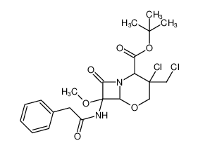 tert-butyl 3-chloro-3-(chloromethyl)-7-methoxy-8-oxo-7-(2-phenylacetamido)-5-oxa-1-azabicyclo[4.2.0]octane-2-carboxylate_68313-99-5