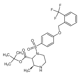 (2R,3S)-3-Methyl-1-[4-(2-trifluoromethyl-benzyloxy)-benzenesulfonyl]-piperazine-2-carboxylic acid tert-butyl ester_683206-65-7