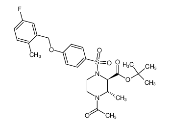 (2R,3S)-4-Acetyl-1-[4-(5-fluoro-2-methyl-benzyloxy)-benzenesulfonyl]-3-methyl-piperazine-2-carboxylic acid tert-butyl ester_683206-95-3