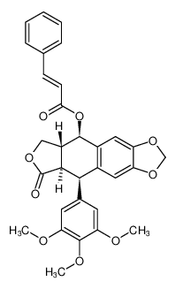 (5R,5aR,8aR,9R)-8-oxo-9-(3,4,5-trimethoxyphenyl)-5,5a,6,8,8a,9-hexahydrofuro[3',4':6,7]naphtho[2,3-d][1,3]dioxol-5-yl cinnamate_683227-02-3