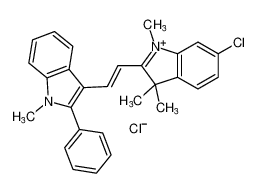(E)-6-chloro-1,3,3-trimethyl-2-(2-(1-methyl-2-phenyl-1H-indol-3-yl)vinyl)-3H-indol-1-ium chloride_683228-40-2