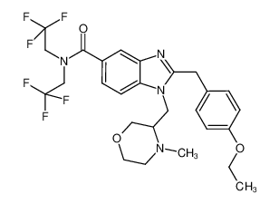 2-(4-ethoxybenzyl)-1-[(4-methylmorpholin-3-yl)methyl]-N,N-bis(2,2,2-trifluoroethyl)-1H-benzimidazole-5-carboxamide_683234-03-9