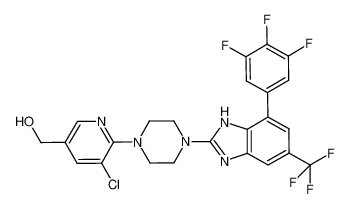 (5-chloro-6-{4-[5-(trifluoromethyl)-7-(3,4,5-trifluorophenyl)-1H-benzoimidazol-2-yl]piperazin-1-yl}pyridin-3-yl)methanol_683241-40-9