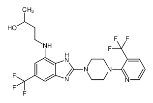 4-((5-(trifluoromethyl)-2-(4-(3-(trifluoromethyl)pyridin-2-yl)piperazin-1-yl)-1H-benzo[d]imidazol-7-yl)amino)butan-2-ol_683241-49-8