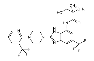 3-hydroxy-2,2-dimethyl-N-(5-(trifluoromethyl)-2-{4-[3-(trifluoromethyl)pyridin-2-yl]piperazin-1-yl}-1H-benzimidazol-7-yl)propanamide_683241-51-2
