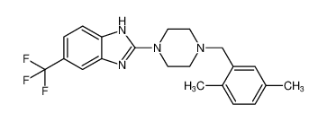 2-(4-(2,5-dimethylbenzyl)piperazin-1-yl)-5-(trifluoromethyl)-1H-benzo[d]imidazole_683244-88-4